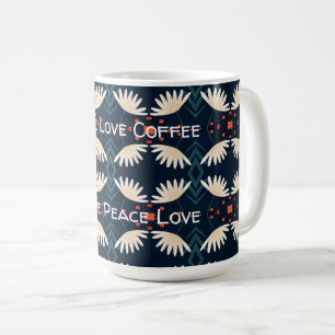Taza De Café Dreamy Floral Peace Love Coffee