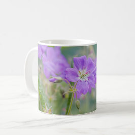 Taza De Café Dreamy Lilac Wildflower Geranium Foto Y Nombre