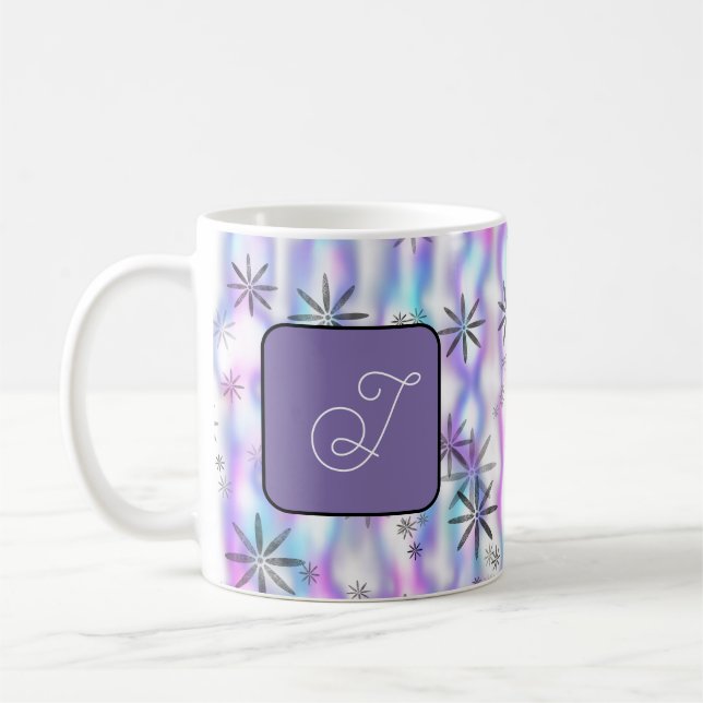 Taza De Café Dreamy Starburst Waves Pattern Personalized (Izquierda)
