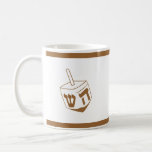 Taza De Café Dreidel<br><div class="desc">Esta elegante taza tiene un Dreidel de bronce que puede cambiar de color para Hanukkah o cualquier ocasión.</div>