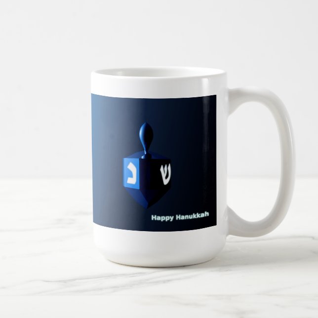 Taza De Café Dreidel azul brillante (Derecha)