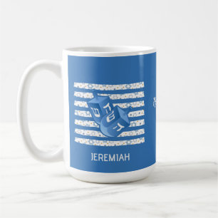 Taza De Café Dreidel Personalizado para la Familia en Hanukkah