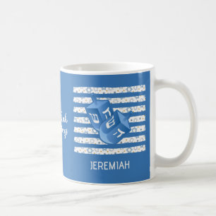 Taza De Café Dreidel Personalizado para la Familia en Hanukkah