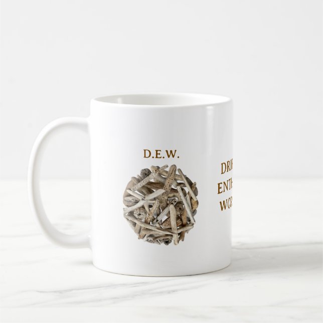 TAZA DE CAFÉ DRIFTWOOD ENTHUSIASTS WORLDWIDE. D.E.W. MUG (Izquierda)