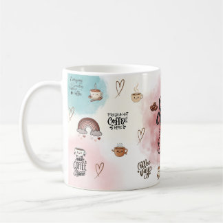 Taza De Café “Drink Coffee & Be Kind – Cute Aesthetic Pastel 