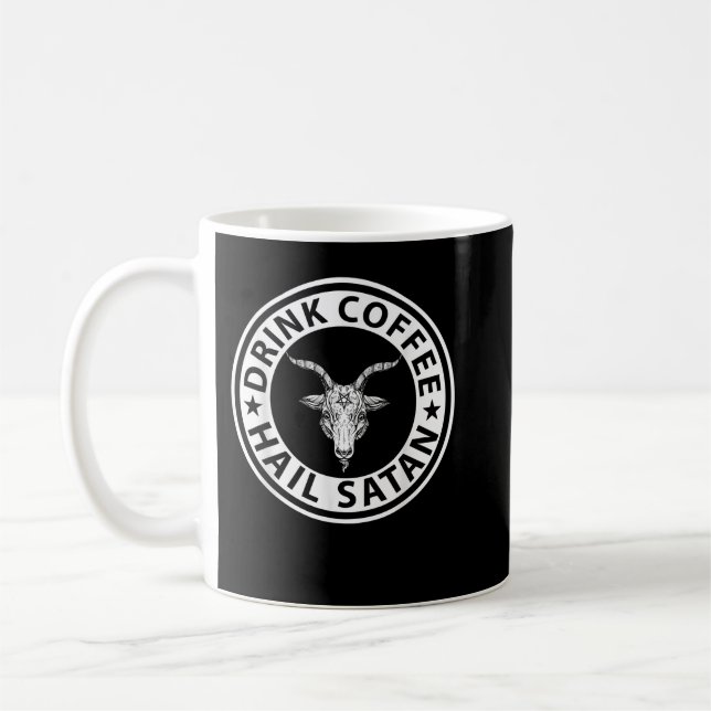 Taza De Café Drink Coffee Hail Satan  (Izquierda)
