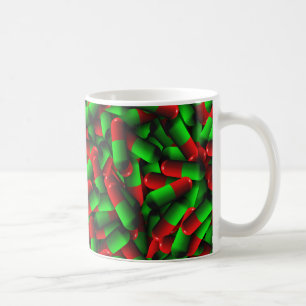 Taza De Café drogas de pastillas verdes rojas