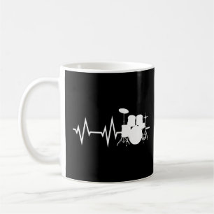 Taza De Café Drum Player Heartbeat Drummers