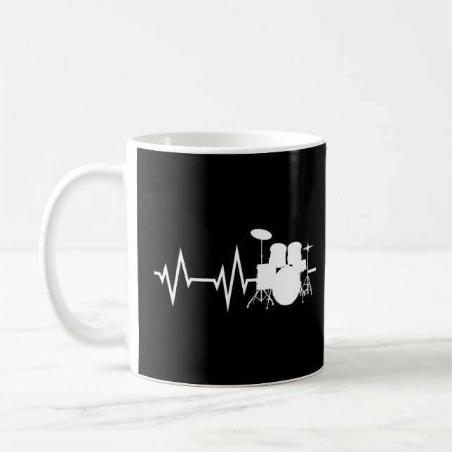 Taza De Café Drum Player Heartbeat Drummers (Izquierda)