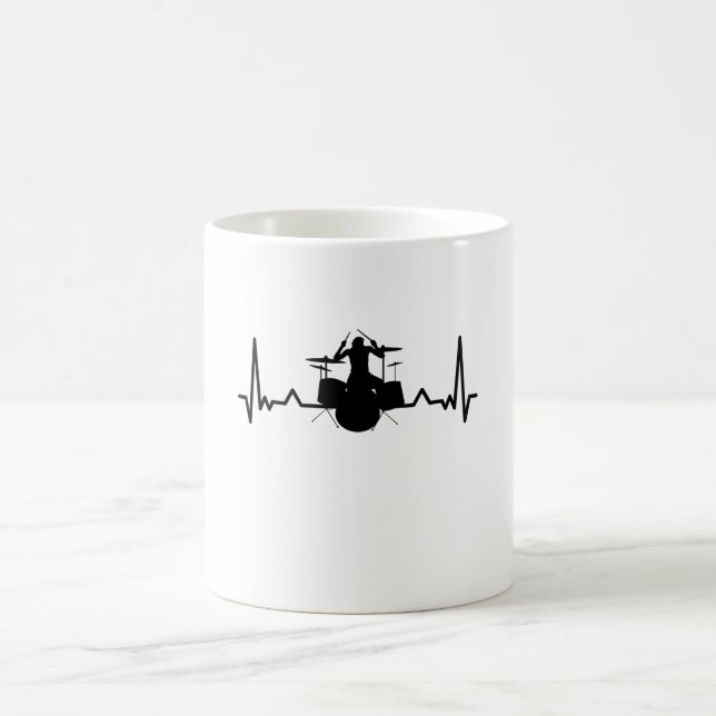 Taza De Café Drummer Drumming Heartbeat Graciosos Regalos (Centro)
