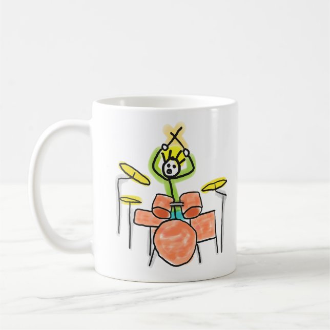 Taza De Café Drumming Stickman (Izquierda)