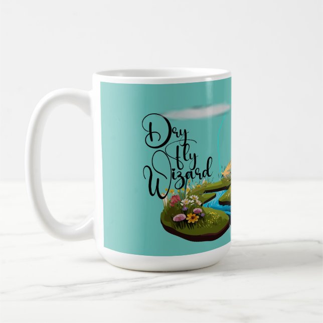 Taza de café Dry Fly Wizard Pesca de Trucha Caddis (Izquierda)
