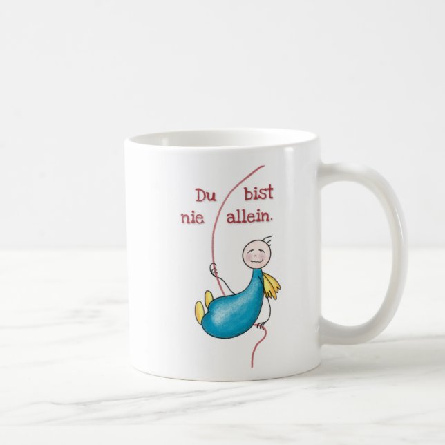 Taza De Café Du bist nie allein Tasse Mug Love Comic (Derecha)