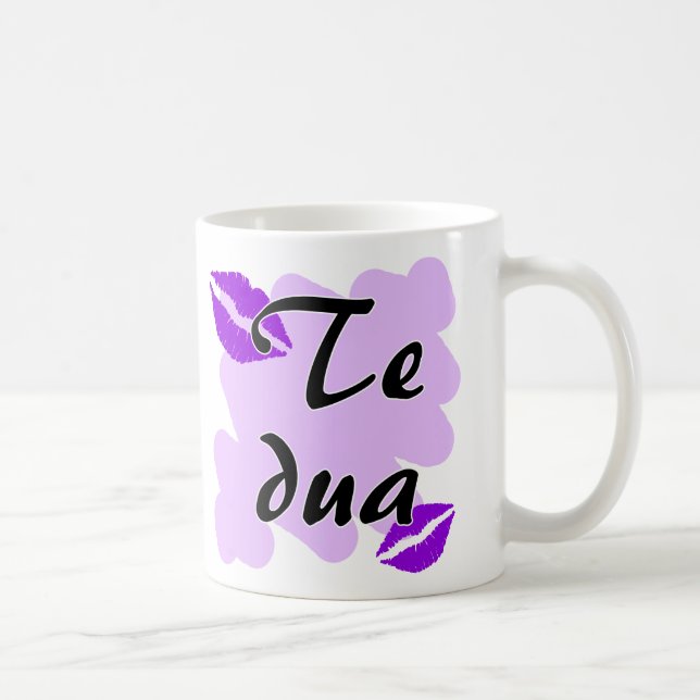 Taza De Café DUA de Te - Albanés - te amo (Derecha)