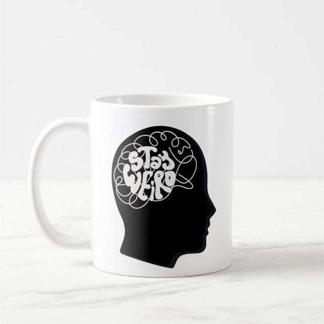 Taza De Café Dual-Sided "Stay Weird" Concept Brain Swirl Coffee (Izquierda)