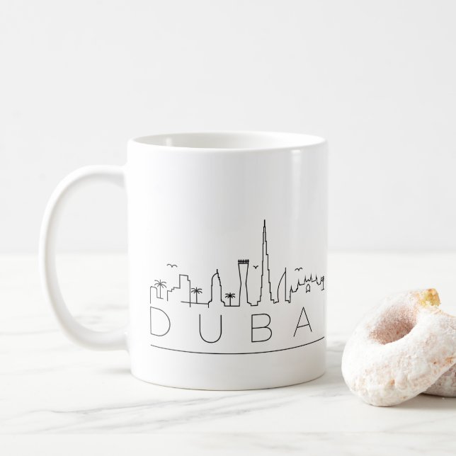 Taza De Café Dubai | City Stylised City Skyline Coffee Mu (Con donut)