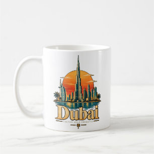 Taza De Café Dubai Emiratos Árabes Unidos Arte de Viaje Lugar E