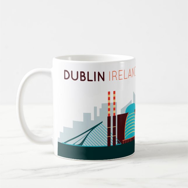 Taza De Café Dublín Irlanda Skyline Coffee Mug (Izquierda)
