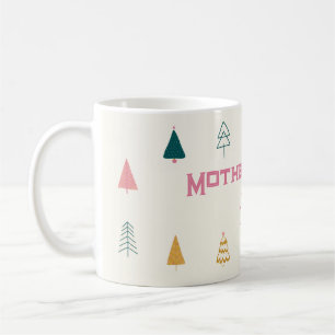 Taza De Café Ducha de Bebé del Árbol de Navidad Rosa y Verde Ca