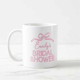 Taza De Café Ducha de boda caprichosa coqueta lazo atando nudo
