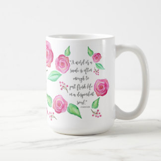 Taza De Café Ducha de la acuarela de los rosas