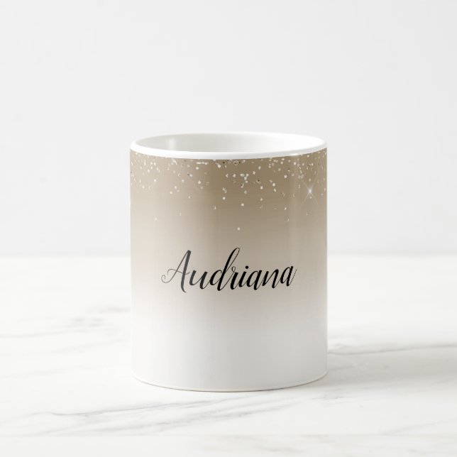 Taza De Café Ducha de Novia Brillo Dorado Crema (Centro)
