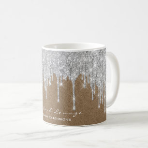Taza De Café Ducha de novia Dulce 16. Kraft de gris plateado