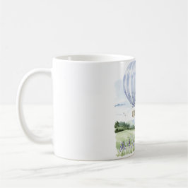 Taza De Café Ducha de Novia Floral con Globos de Rayas de Lavan