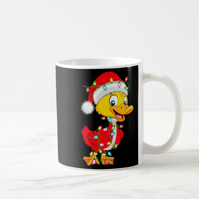 Taza De Café Duck Christmas Lights Santa Costume Cute Animal Xm (Derecha)