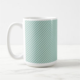 Taza De Café Duck Egg Blue Striped Floral Watercolor Daisy