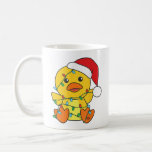 Taza De Café Duck Merry Christmas Winter Animals Duck<br><div class="desc">El pato para Navidades con luces de hadas. Los pollos son animales bonitos y perfectos para los Navidades. Los patos son animales graciosos con un hilo de luces.</div>