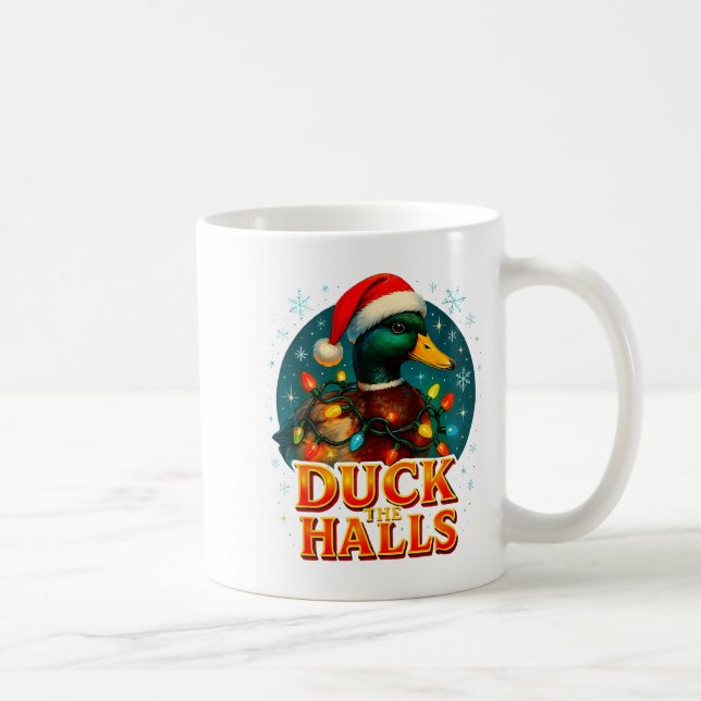 Taza De Café Duck The Halls Funny Christmas Lights Hunting Seas (Derecha)