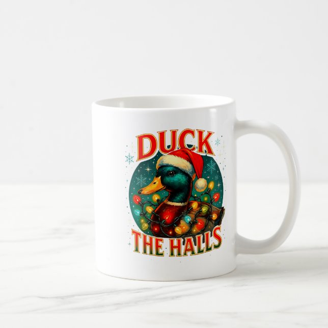 Taza De Café Duck The Halls Funny Christmas Lights Hunting Seas (Derecha)