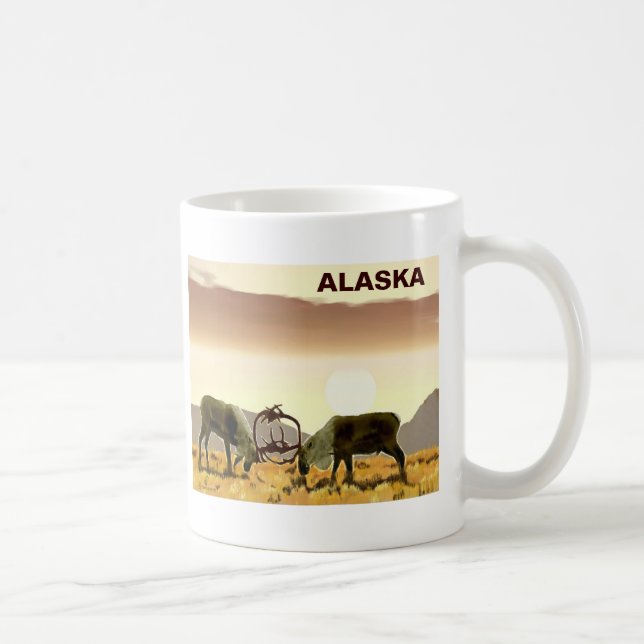 Taza De Café Duelo de caribúes - Alaska (Derecha)