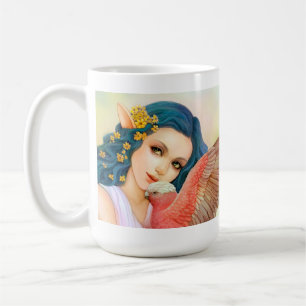 Taza De Café Duende cabelludo azul y su galah