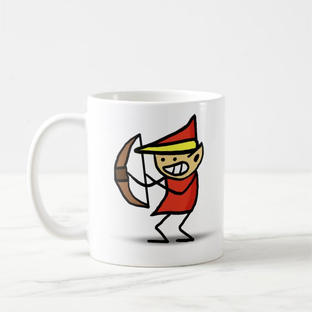 Taza De Café Duende del fuego del Doodle del mago 101 (Izquierda)