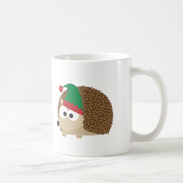 Taza De Café duende lindo del navidad del erizo (Derecha)