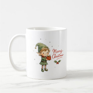 Taza De Café Duende Navideño Adorable con Caja de Regalo