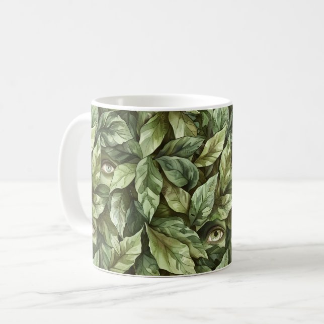 Taza De Café Duende Ojos Hojas Verdes (Anverso izquierdo)