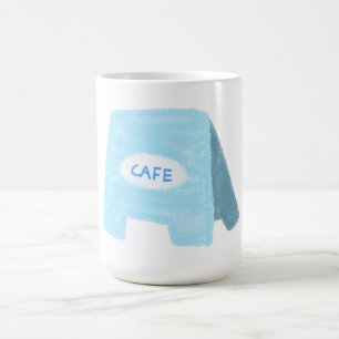 Taza De Café Dueño de Café Barista Letrero de Acera Azul