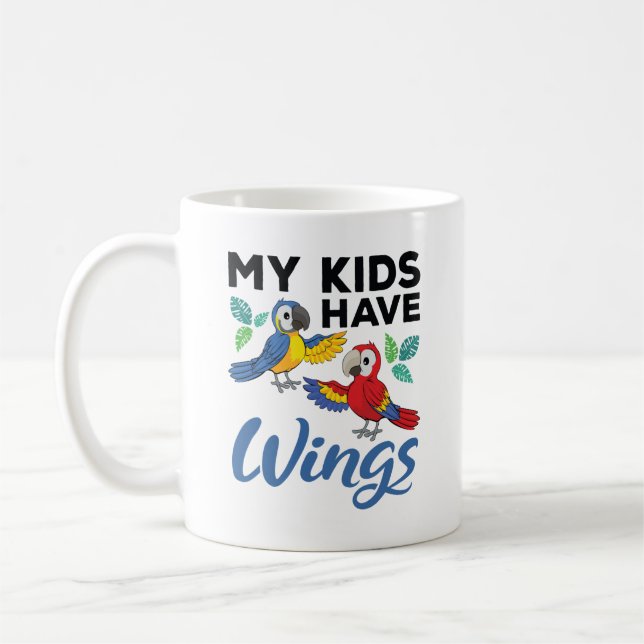 Taza De Café Dueño de loro de Macaw, amigo de mis hijos, tiene  (Izquierda)