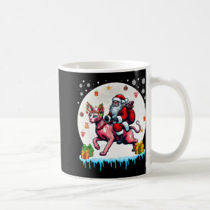 Taza De Café Dueño de Navidades de gatos de renos de Santa Ridi