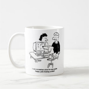 Taza De Café Dueño de perro con perro en la computadora