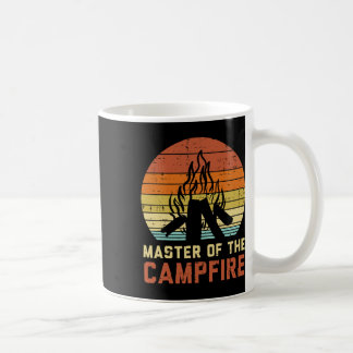 Taza De Café Dueño Del Fuego De La Fogata Retro Atardecer Acamp