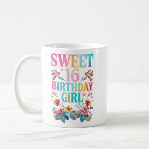 Taza De Café Dulce 16 Chica de cumpleaños