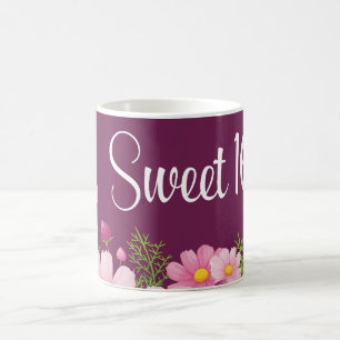 Taza De Café Dulce 16 Cumpleaños Con Daisies Rosa