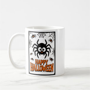 Taza De Café Dulce Araña de Dibujos Animados Feliz Halloween