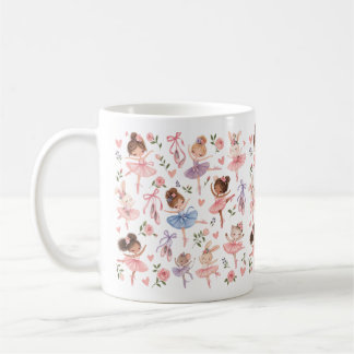 Taza De Café Dulce Bailarina de Pastel y Patrón de Jardín Flora
