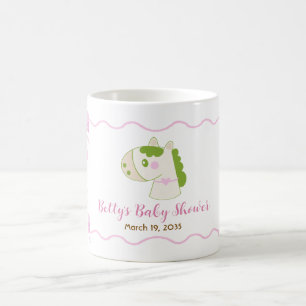 Taza De Café Dulce Caballo Lazo Rosa Personalizado Ducha de Beb