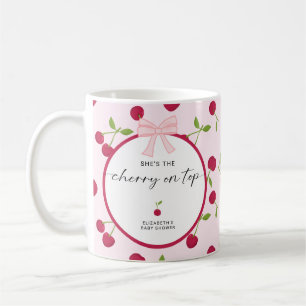 Taza De Café Dulce de Cereza en la Parte Superior Fiesta de Beb